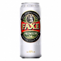 Пиво "Faxe Premium" светлое пастер.фильтр. ж/б 0,45л